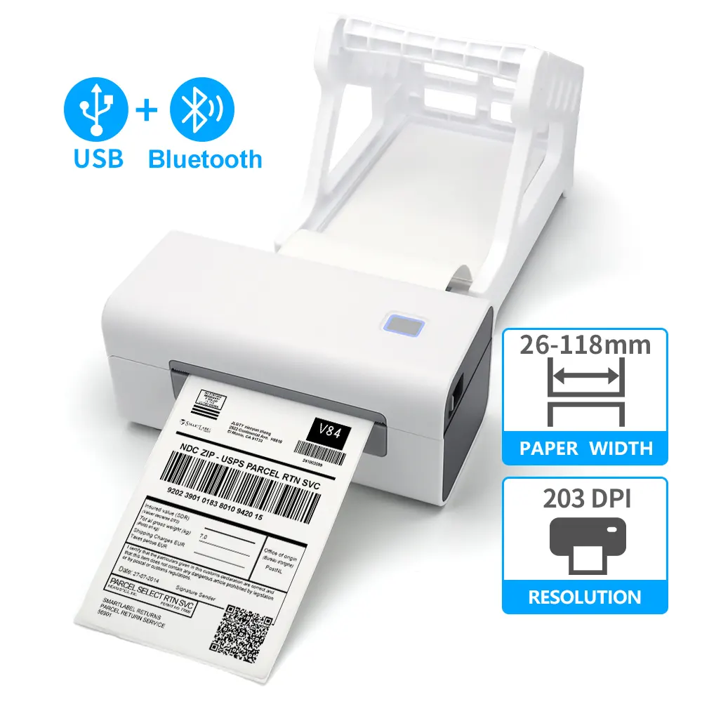 Impresora portátil de escritorio, máquina de impresión de etiquetas de código de barras de transferencia térmica, 4x6, precio de fábrica