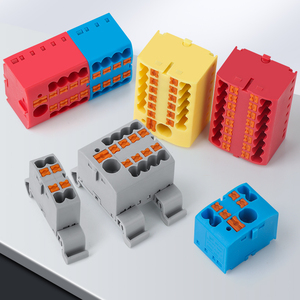 Din Rail <strong>Terminal</strong> <strong>Block</strong> Strip Push-In <strong>Connection</strong> <strong>Spring</strong> Feed Distribution Clamp for Universal Type Electrical Wire Connector - Product Image 2