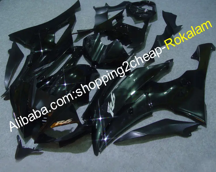 Per Yamaha YZF600 YZF 600 R6 YZF-R6 2008 2009 2010 2011 2012 2013 2014 2015 2016 YZFR6 Nero ABS Carrozzeria kit carenatura