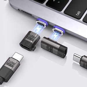 240W PD3.1 USB C型母对公磁性数据电缆转换器适配器，适用于笔记本电脑手机平板电脑快速充电电缆 - Product Image 1
