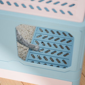 Geerduo Pet büyük tam kapalı ayrılabilir katlanabilir kedi çöp kapaklı kutu ve kepçe - Product Image 4