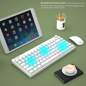 Teclado mecánico inalámbrico Dark Alien K84, el tercer Teclado mecánico de juego con Bluetooth de eje verde para computadora con cable simulado - Product Image 5