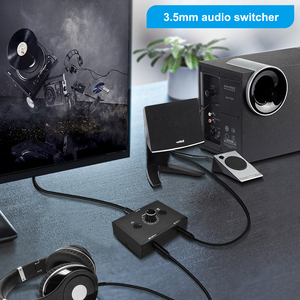 2 Ports 3.5mm Stereo <strong>Audio</strong> <strong>Switch</strong> <strong>Audio</strong> Switcher for Active Speaker Headphone Manual <strong>Input</strong> Selector Splitter Box <strong>Audio</strong> Sharing - Product Image 5