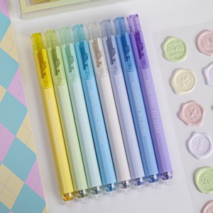 Juego de Resaltadores de punta de pincel oblicuo de 12 colores inspirado en la galaxia con efecto degradado para diario y suministros de estudio - Product Image 1