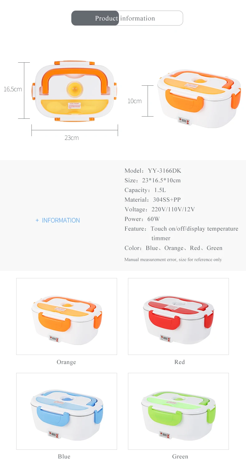 Electric Heating Lunch Box Portable Kids Food Container Thermos Lunchbox Bento Box For Home Office Eu Us Plug