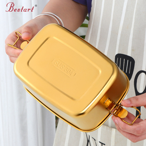 Renkli paslanmaz çelik öğrenci Bento öğle yemeği kutuları kilit kapak gıda saklama kapları için öğrenciler için yenidoğan gıda ambalaj - Product Image 2
