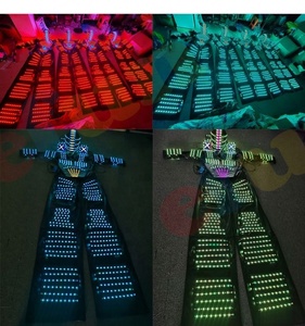 フルカラースマートピクセルLEDロボットスーツライトアップStiltsウォーカー服発光ジャケットチェストディスプレイヘルメットレーザー手袋 - Product Image 5
