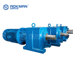 Flange De Entrada <span class=keywords><strong>IEC</strong></span> Série R Eixo De Saída Sólida Transportador De Correia Montada Pé Caixa De velocidades Helicoidal