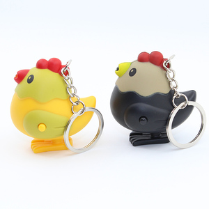 Hàng Mới Về 3D Nhựa Hen <span class=keywords><strong>LED</strong></span> Âm Thanh Ánh Sáng Keychain/Gà Đèn Pin Keychain Với Giọng Nói Cackle Cho Quà Tặng - Product Image 3