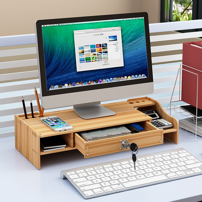 5mm wood grain brown lockable riser stand