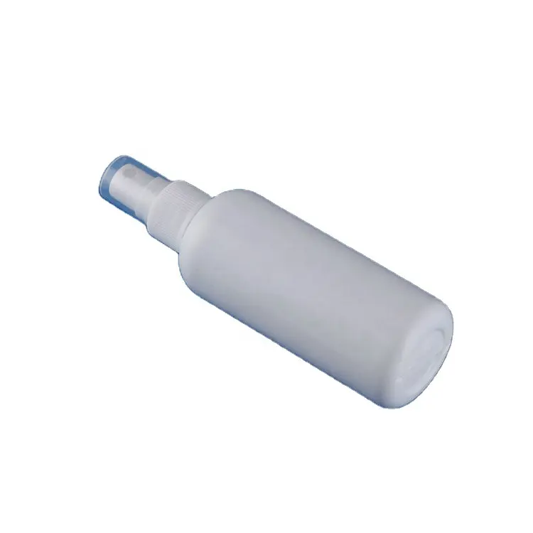 Flacone Spray bianco vuoto in plastica HDPE con pompa spruzzatore per uso cosmetico serigrafia vendita calda cilindro personalizzato da 100ml