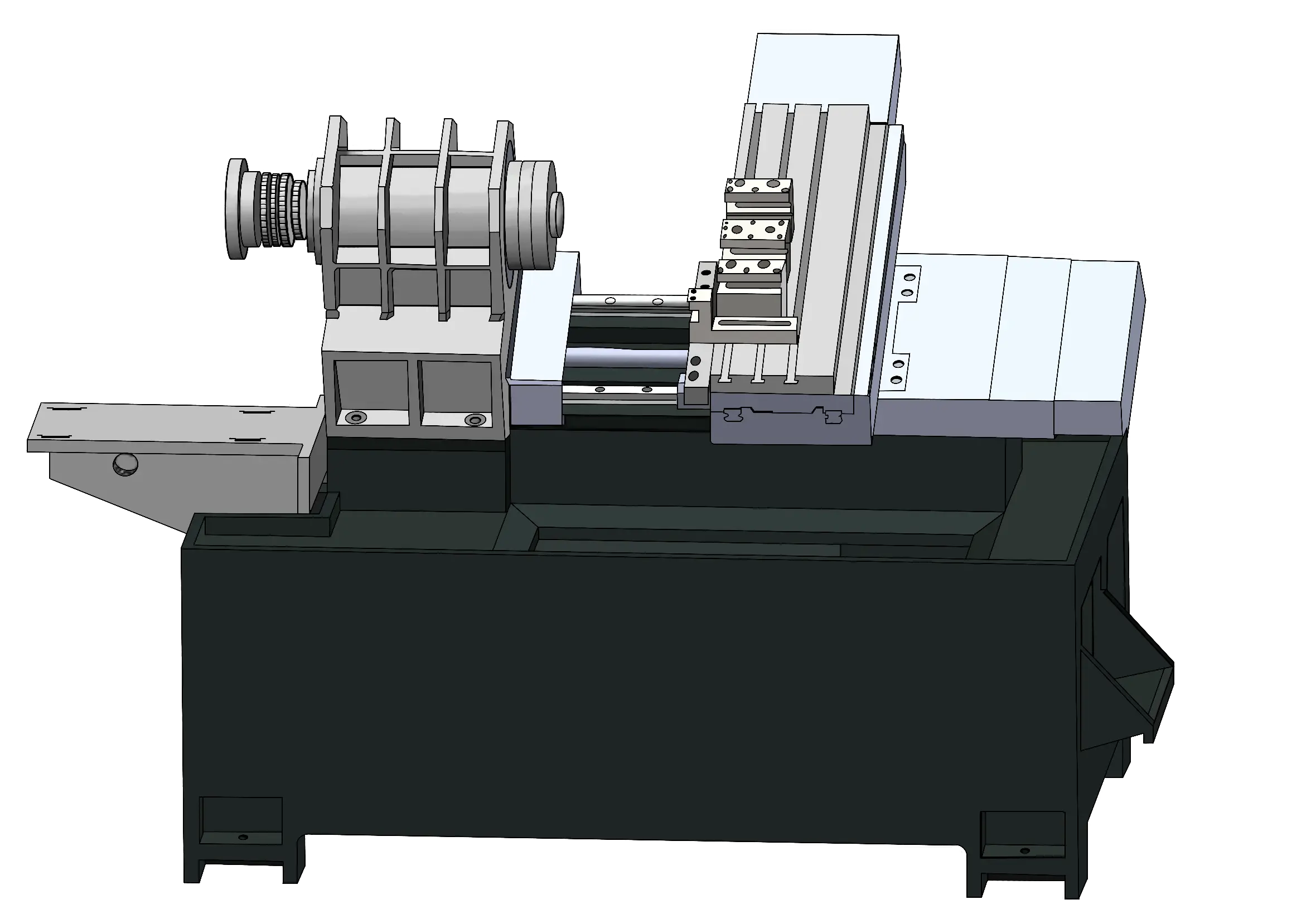 A2-5 mil 5.5kw ana Motor gücü çete tipi takım tutucu eğimli yatak CNC torna makinesi