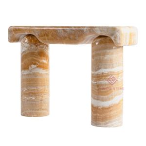 โต๊ะคอนโซลหินอ่อน Calacatta Viola งานศิลปะรูปปั้นหินแข็งตารางห้องโถงสำหรับการตกแต่งแกลเลอรี่และสตูดิโอ - Product Image 6