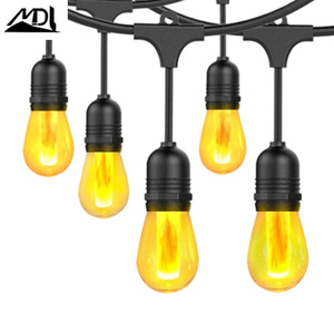 48ft LED-Lichterketten E26 Flammen lampe Dekorative wetterfeste bruchs ichere Glühbirne für den Außenbereich IP65 Anschließ bare Weihnachts lichterketten