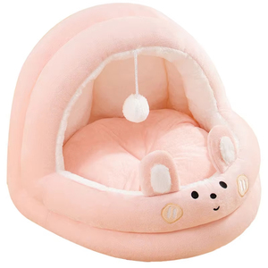 Tüm mevsim evrensel kedi yatak ve köpek evi çizgili desen Pet malzemeleri için bahar ve yaz yarı-kapalı kedi beşiği - Product Image 3