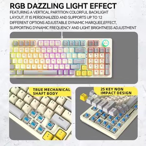 T-WOLF T50 85% RGB Wired Mechanical <strong>Keyboard</strong> 97 <strong>Keys</strong> with Blue Switch <strong>Custom</strong> Keycap Hot Swappable USB New Product - Product Image 6