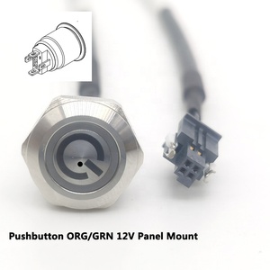 Logo impermeabile Ip67 <span class=keywords><strong>Led</strong></span> Light Emergency illuminato 14Mm 16Mm 19Mm 20Mm 22Mm 12V Round On Off Panel interruttore a pulsante in metallo