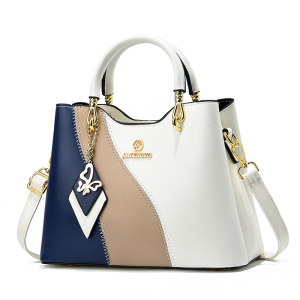 White with blue
