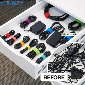 Customized Logo Reusable Nylon Self-Locking Cable <strong>Tie</strong> <strong>Elastic</strong> Back-to-Back Zip <strong>Tie</strong> <strong>with</strong> Hook <strong>Loop</strong> Strap Self-Adhesive Feature - Product Image 4