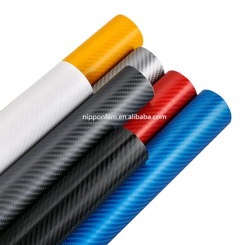 4TQZ-Bl 4D fibre de carbone noir decorativec film résistant à la chaleur thickne18C protection de carrosserie vinyle autocollant 1.52*30m