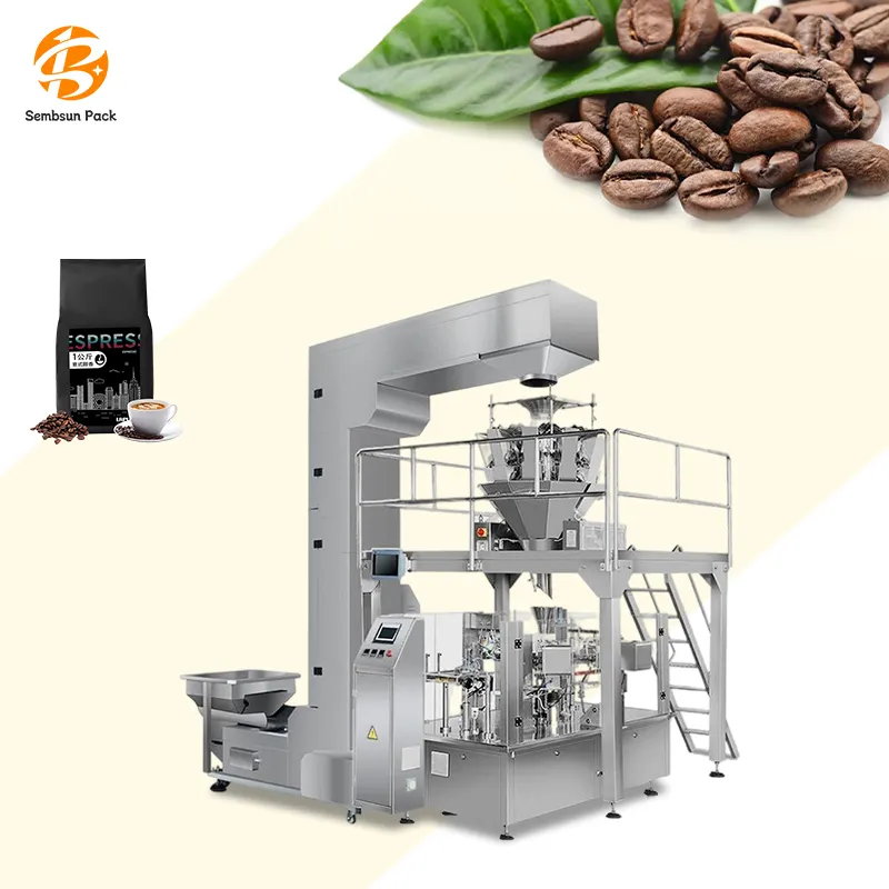 Otomatik çok fonksiyonlu döner granül ambalaj Doypack dolum kahve çekirdeği tohumları tahıl kılıfı hazır çanta paketleme makinesi