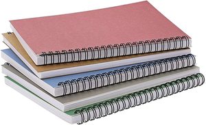 Cuaderno espiral con logotipo impreso personalizado directo de fábrica, 60 hojas, cuadernos de escritura para estudiantes, cubierta de papel
