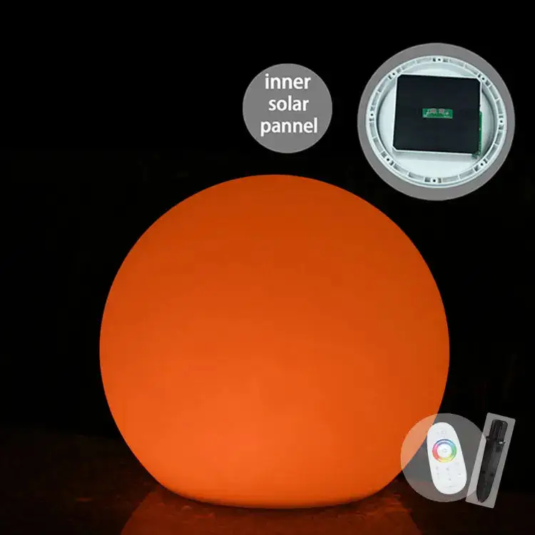 Personalizzato CE elencato all'interno del pannello solare batteria ricaricabile per esterni IP65 impermeabile galleggiante piscina LED Light Ball 7 dimensioni