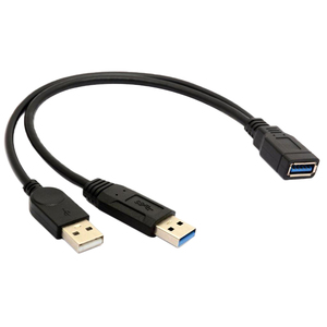 High-<strong>speed</strong> <strong>USB</strong> <strong>3</strong>.0 Female to Dual <strong>USB</strong> Male Y Splitter Extra Power Data Extension <strong>Usb</strong> Charging Cable for <strong>2</strong>.5&quot; Mobile Hard Disk - Product Image 4