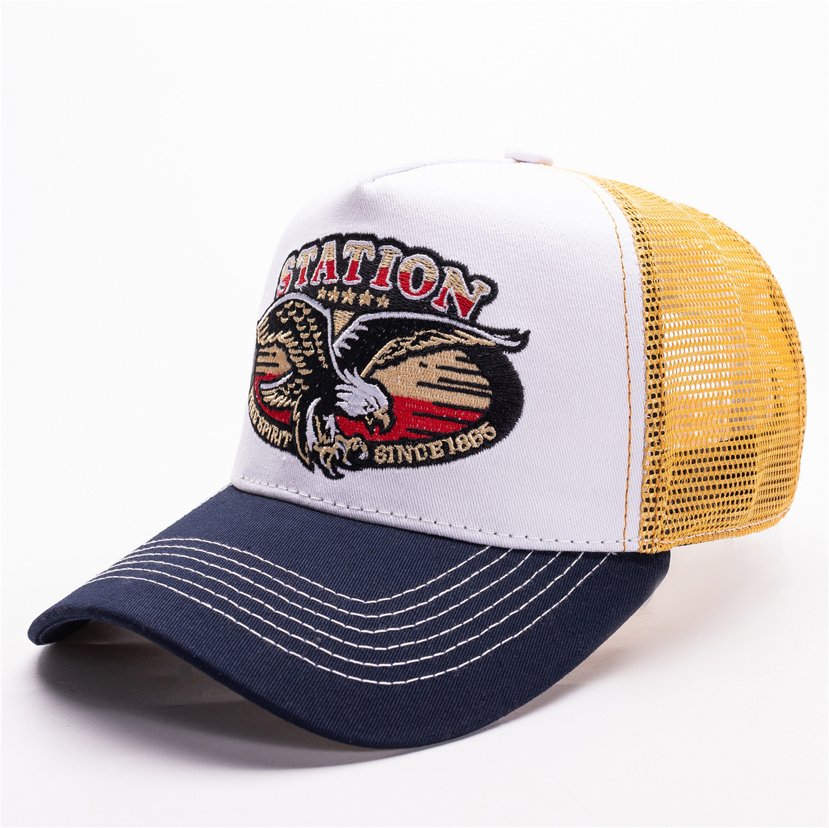Eagle-white navy blue hat brim