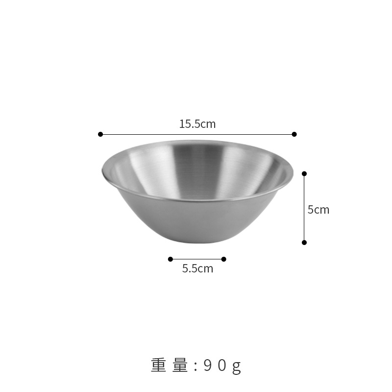 15.5cm single-layer conical dinner bowl (silver)