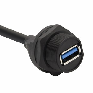 电缆USB 2.0 USB 3.0插座USB连接器圆孔安装面板母A至母B