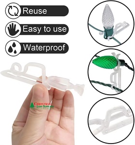 Clip DE LUZ DE Navidad todo en uno Clips de tejas de canalón para C7 C9 para luz de cadena de vacaciones Techo de techo al aire libre - Product Image 5