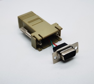 DB9公到RJ45插座适配器9针串行到以太网RS-232模块化连接器附件