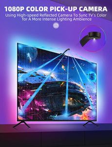 Nanxin-Barra de luz Led inteligente con Wifi, retroiluminación RGBIC para TV con cámara, sincronización de vídeo y música, para películas de videojuegos, funciona con Alexa - Product Image 4