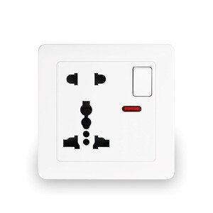 Çift 2 anahtar priz ile çift USB duvar Outlet CN standart fiş İngiltere tak genel duvara monte USB şarj aleti Port - Product Image 5
