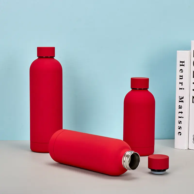 Logotipo personalizado de fábrica, tazas de acero inoxidable de doble pared, botella de bebida aislada, vaso, botella de agua térmica de 500ml