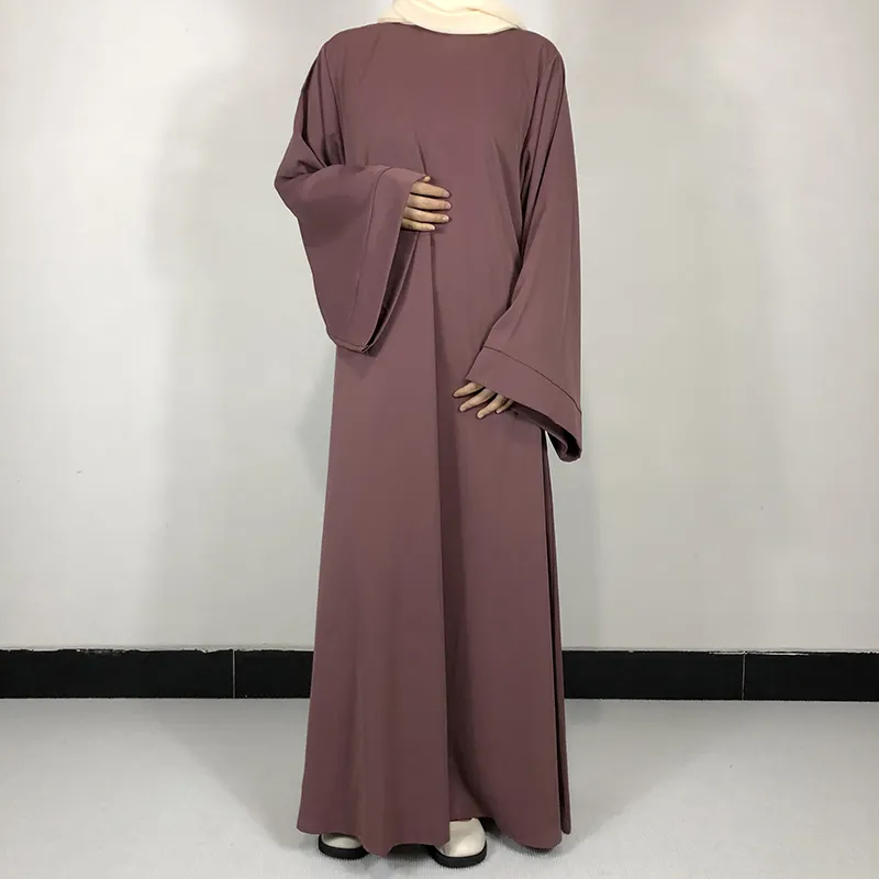 Abaya vente en gros vêtements musulmans turquie solide islamique longue ceinture Nida robe femmes dubaï Abaya