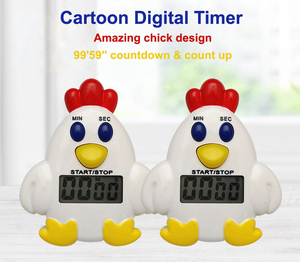 A forma di pollo simpatico design magnete posteriore batteria digitale cucina conto alla rovescia Timer con supporto - Product Image 2
