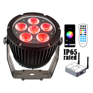 6 * 18WワイヤレスパワードバッテリーDMX制御LEDパー缶アップライトステージライト6個充電式フライトケース - Product Image 1