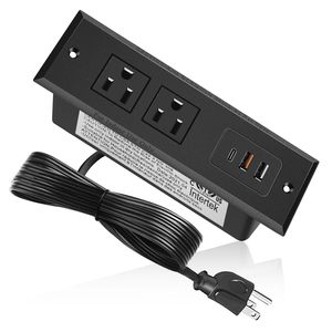USB + Type-C быструю зарядку настольные розетки с 2-мя гнездами настольного освещения аксессуары со скрытым кабелем США штекер - Product Image 1