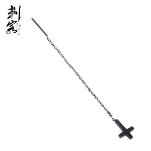 Cặp của 316L thép phẫu thuật miễn phí rơi threader Bông tai với duy nhất chéo dangle và bài piercing cơ thể đồ trang sức - Product Image 4