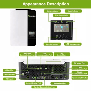 Iyi fiyat Growatt SPF 5000ES kapalı ızgara güneş invertör 48v 5kw sistemi Off-Grid hibrid invertör - Product Image 5