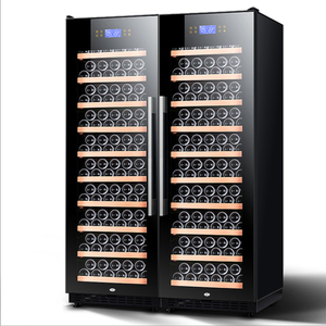 ワイン冷蔵庫コンプレッサーバークーラービールバー冷蔵庫デュアルゾーンハウスホールドブナ材棚ワインキャビネット