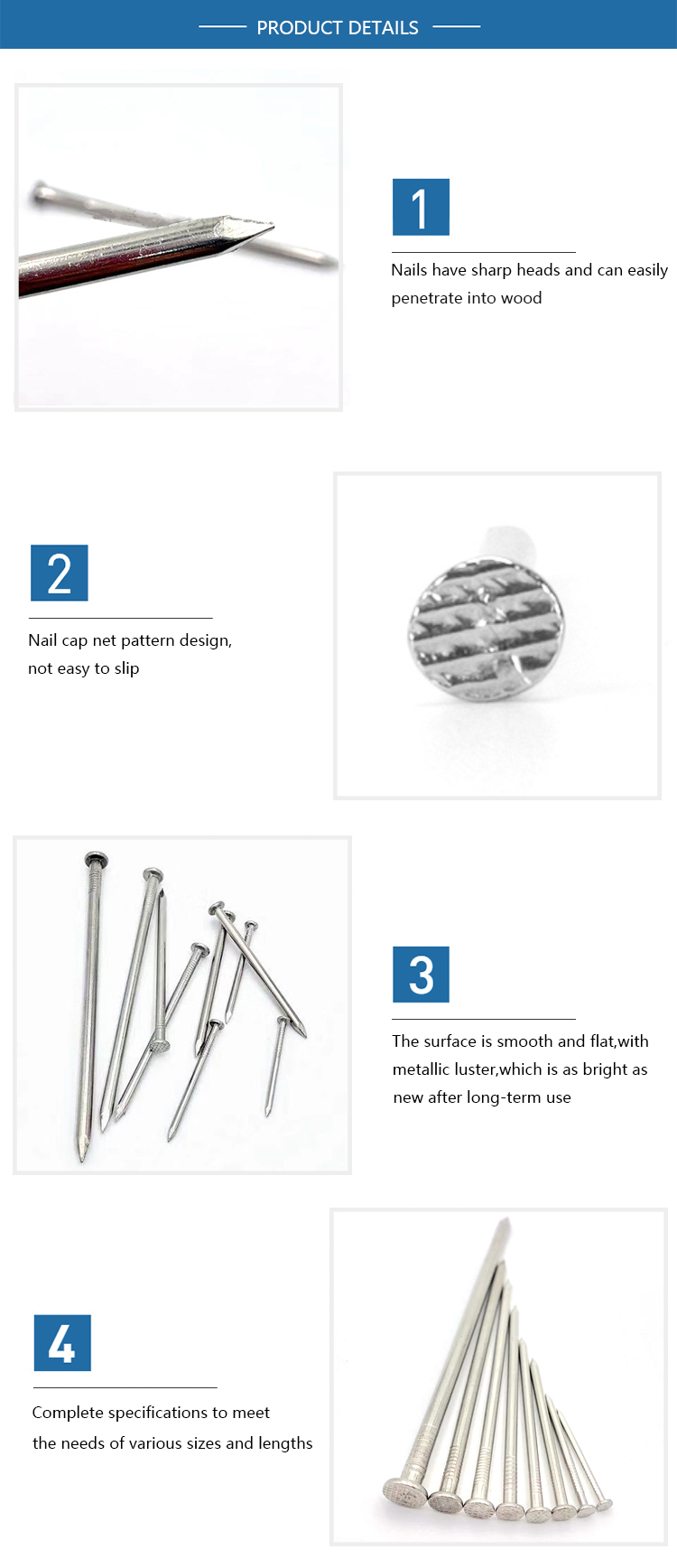 hot dipped galvanized flat head common nails iron large electro galvanized iron spike wire Steel nails