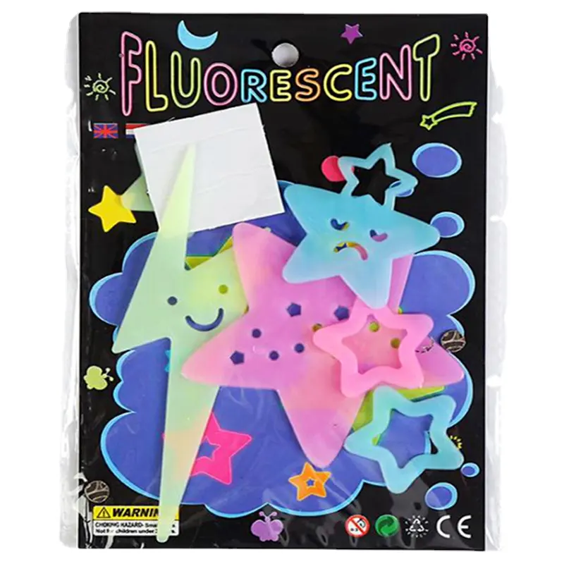 CRAFT glow-in-the-dark smiley star wall sticker source fluorescent plastic three-dimensional color patch