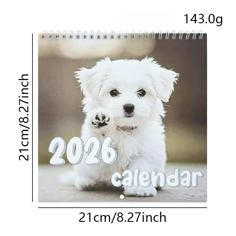 2026 White Dog Calendar