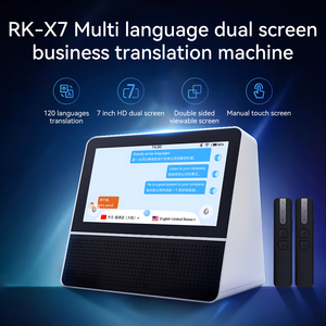 RK-X7 Dual Screen Translation Smart Online Translator More Than 52 National Languages Mutual Translation Automatic Wifi and Blue