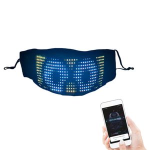 APP Controlled Programmable LED Halloween Party Mask DIY Message Images Scrolling Display Colorful Shining LED Face Mask - Product Image 1