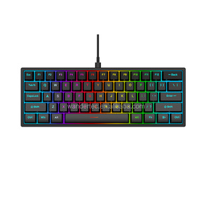 Wander W1K Ratón RGB con cable Teclados Aura Mecánicos reales 61 teclas con USB tipo C Nuevos accesorios de computadora Estilo de tableta inaLámbrica