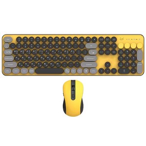 104 teclas teclado ratón Combo Retro inalámbrico Oficina Teclados 2,4G inalámbrico máquina de escribir lindo colorido teclado y ratón - Product Image 3